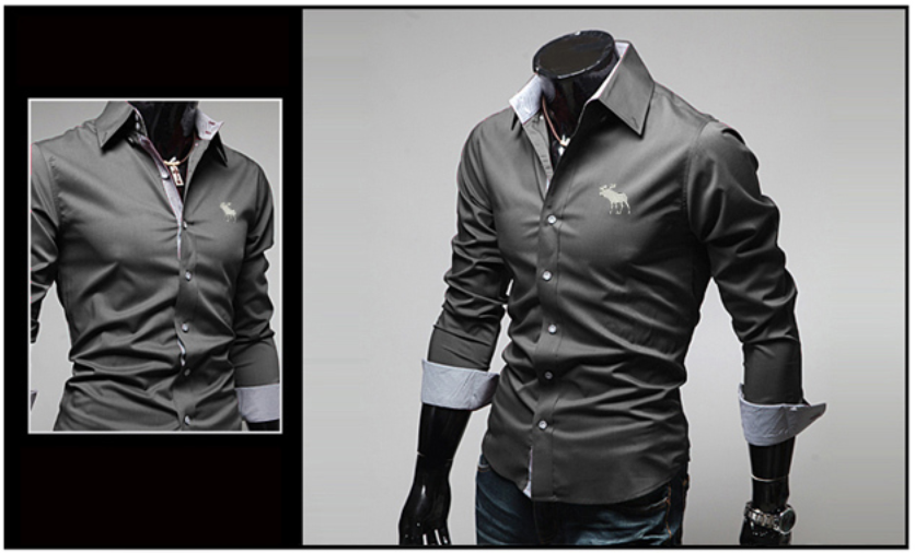 camisa social masculina cinza