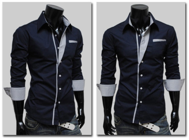 camisa social masculina azul