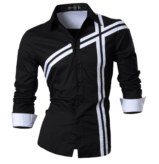 camisa preta e branca masculina