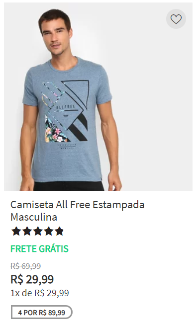 camiseta manga curta azul clara