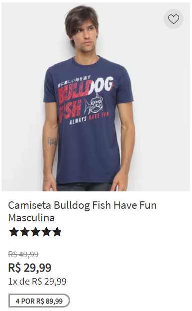 camisa barata masculina manga curta , camiseta azul manga curta, Camiseta Bulldog Fish Have Fun Masculina , camisa azul manga curta 100 algodão