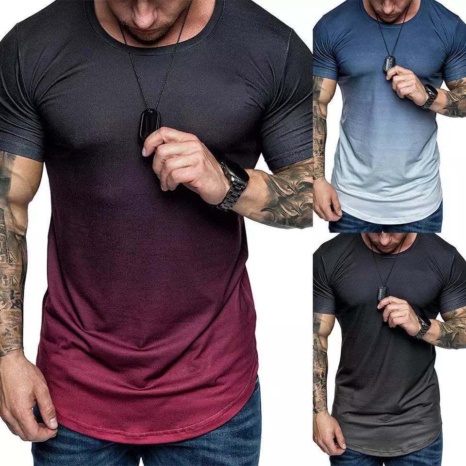 camiseta masculina preta basica gradiente
