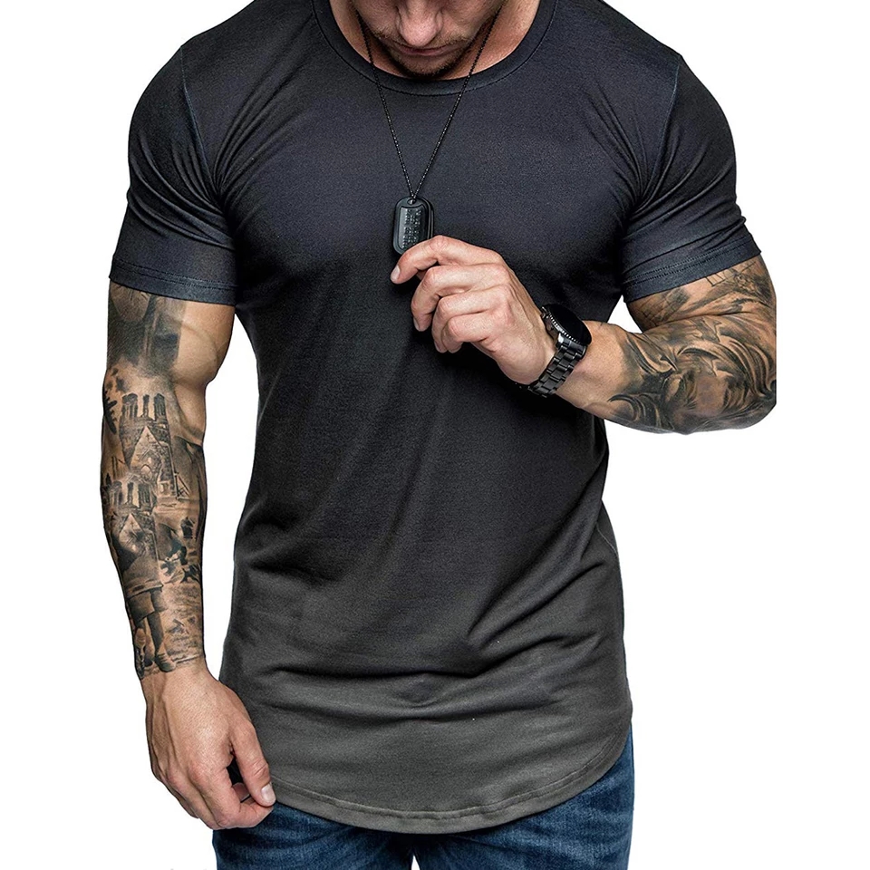 camiseta masculina preta basica gradiente estilosa luxo slim