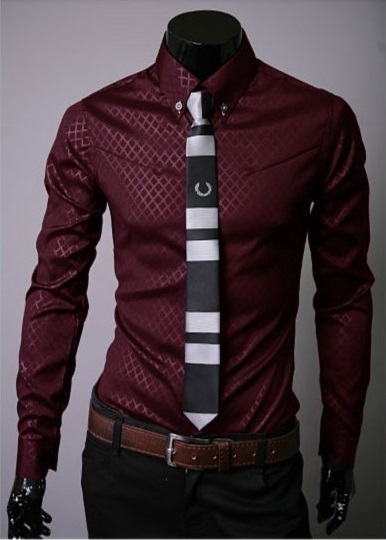 camisa slim vermelha