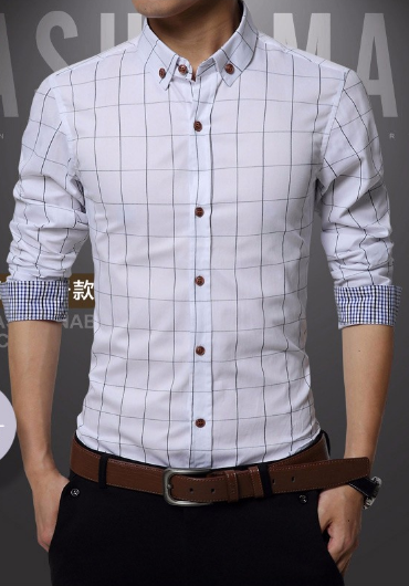 camisa xadrez branca masculina