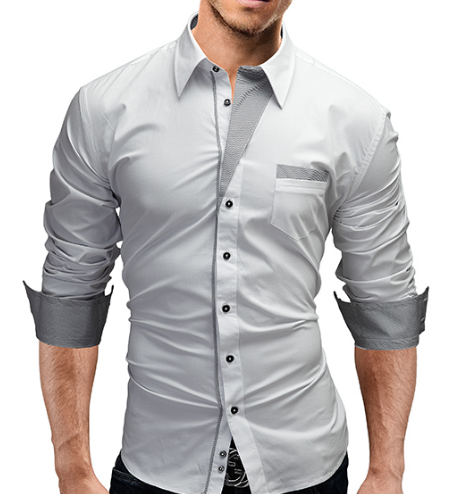 camisa manga longa social masculina slim fit