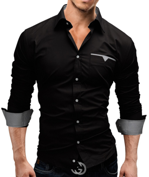 camisas pretas masculinas