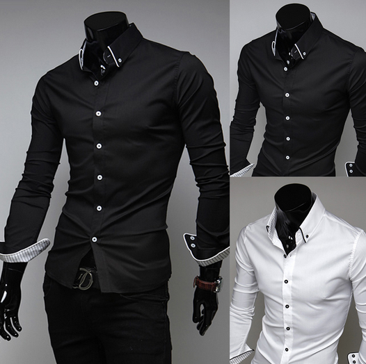 camisa preta masculina slim fit