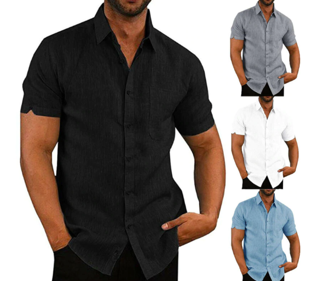 camisa manga curta masculina preta