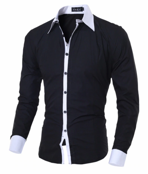 camisa social masculina slim preta