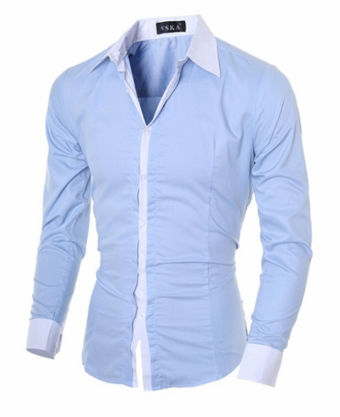 camisa social masculina slim azul