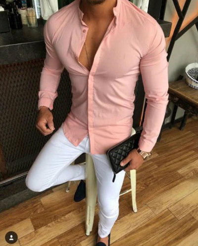 Camisa social masculina slim fit rosa, onde comprar camisa social, camisa social barata, camisa social gay, camisa social metrosexual